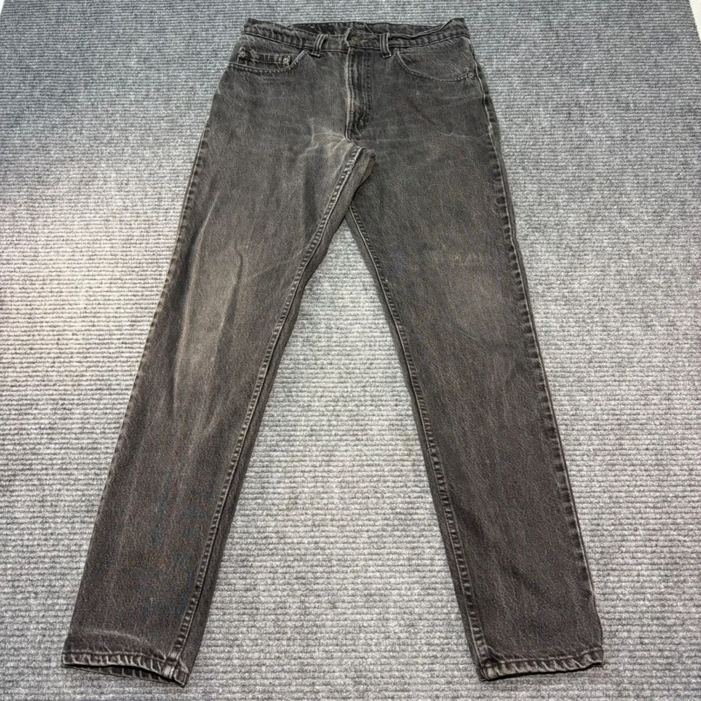Vintage Levis 512 Jeans Mens 32x32 Faded Black Slim Tapered Made in USA Denim